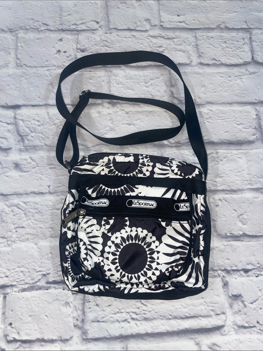 LeSportsac Black and White Crossbody Bag